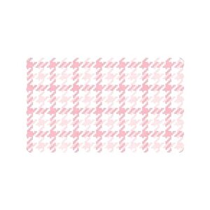 susiyo Doormat 30"x18" Pink Houndstooth Tartan Plaid Non-Slip Indoor Entryway Door Mat (Rubber Backing)