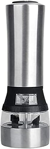 GIENEX Electric Pepper Grinder or Salt Grinder - Battery Operated Stainless Steel Pepper Mill - One Handed Operation