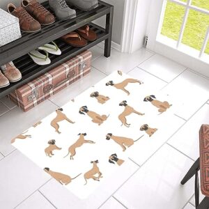 susiyo doormat 30"x18" great dane dog pattern non-slip indoor entryway door mat (rubber backing)