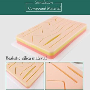 Anatomy Model Skeleton Model Surgical Skin Suture Practice Silicone Pad with Wound Simulated Skin Suture Module Surgical Medical Equipment