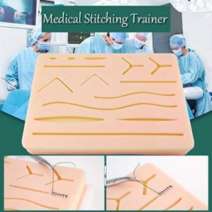 Anatomy Model Skeleton Model Surgical Skin Suture Practice Silicone Pad with Wound Simulated Skin Suture Module Surgical Medical Equipment