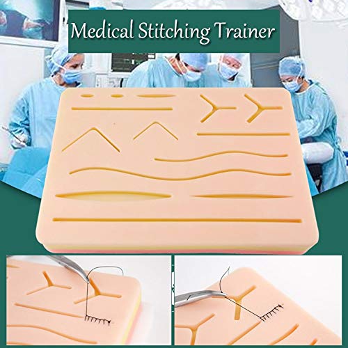 Anatomy Model Skeleton Model Surgical Skin Suture Practice Silicone Pad with Wound Simulated Skin Suture Module Surgical Medical Equipment