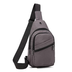 evancary small sling bag for women men, chest daypack crossbody backpack for travel sports running hiking grey