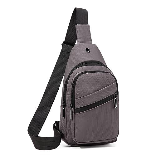 EVANCARY Small Sling Bag for Women Men, Chest Daypack Crossbody Backpack for Travel Sports Running Hiking Grey