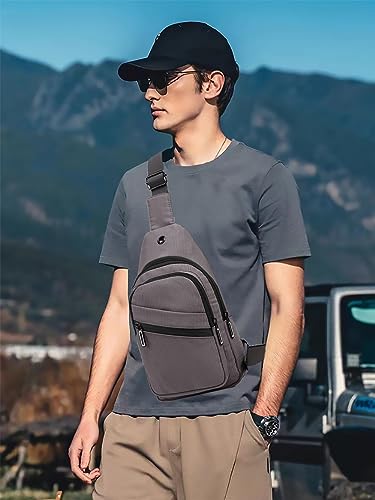 EVANCARY Small Sling Bag for Women Men, Chest Daypack Crossbody Backpack for Travel Sports Running Hiking Grey