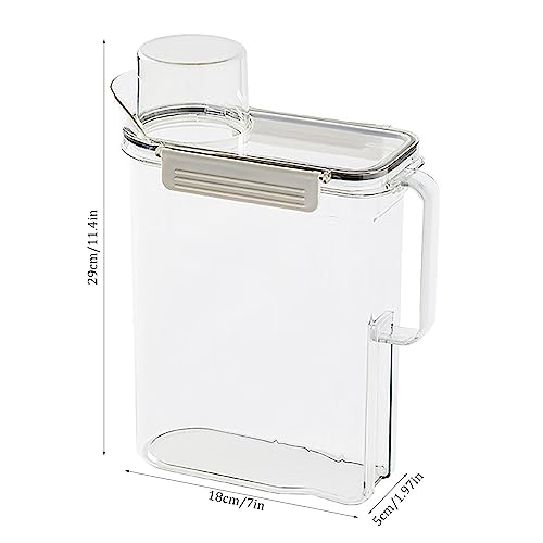 Detergent Storage Bucket, Durable PP Material Washing Powder Container With Measuring Cup Lid, Useful Design Detergent Dispenser, Large Capacity Laundry Powder Storage Dishwashing Liquid