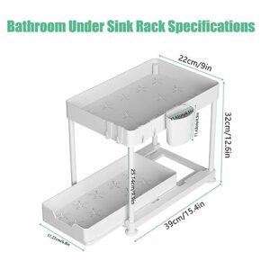 Under Sink Organizer, Multi Purpose Bathroom Cabinet Under Sink Organizers, Stackable Kitchen Pantry Organization and Storage, Sleek Design, Strong Load bearing Capacity for Under Kitchen Sink