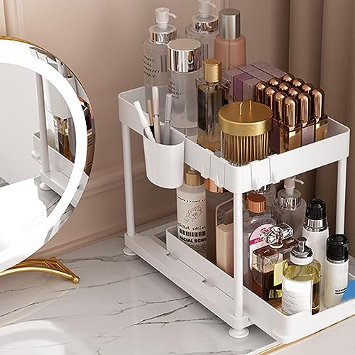 Under Sink Organizer, Multi Purpose Bathroom Cabinet Under Sink Organizers, Stackable Kitchen Pantry Organization and Storage, Sleek Design, Strong Load bearing Capacity for Under Kitchen Sink