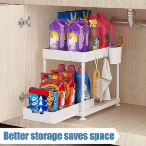 Under Sink Organizer, Multi Purpose Bathroom Cabinet Under Sink Organizers, Stackable Kitchen Pantry Organization and Storage, Sleek Design, Strong Load bearing Capacity for Under Kitchen Sink