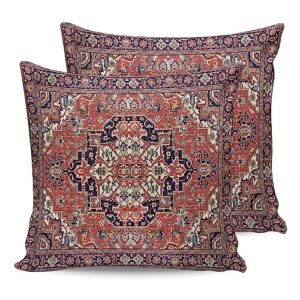 Outdoor Pillow Covers Waterproof, Native American Indian, Decorative Square Throw Pillowcases Patio Cushion Covers for Tent/Garden, 16" x 16" 2 Pack, Abstract Antique Traditional European Luxury