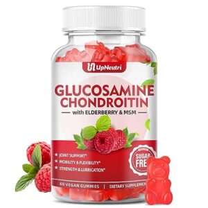 upneutri sugar free glucosamine chondroitin gummies, extra strength 1500mg glucosamine with chondroitin msm & elderberry & turmeric, joint support supplement for men & women joint health