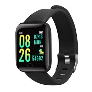 smart watch for men women fitness watch wristband ios & android smartwatch heart rate blood pressure watch activity trackers and smartwatches waterproof sports watch gifts for men women (black)