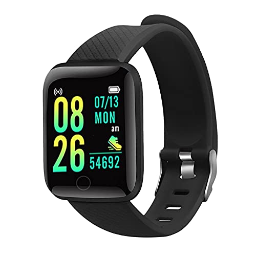 Smart Watch for Men Women Fitness Watch Wristband iOS & Android Smartwatch Heart Rate Blood Pressure Watch Activity Trackers and Smartwatches Waterproof Sports Watch Gifts for Men Women (Black)