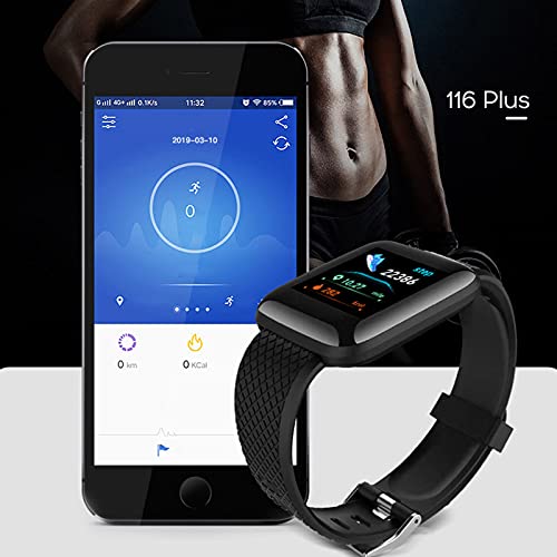 Smart Watch for Men Women Fitness Watch Wristband iOS & Android Smartwatch Heart Rate Blood Pressure Watch Activity Trackers and Smartwatches Waterproof Sports Watch Gifts for Men Women (Black)