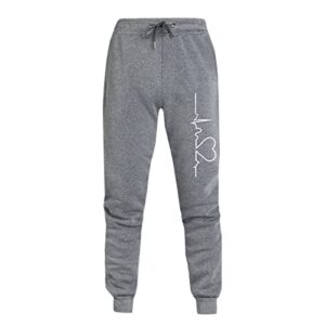 dolkfu prime deals of the day lightning deals lounge pants women's drawstring elastic high waist athletic sweatpants fashion graphic joggers comfy loose fit sweatpants dark gray xl