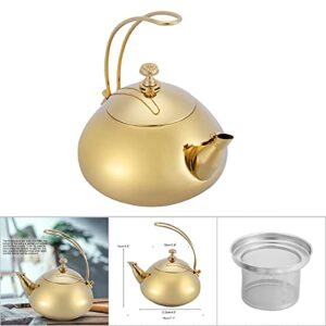 Tea Kettle for Stove Top, Stainless Steel Tea Kettle, 1.5L Teapot Induction Cooker Teakettle Fast Water Heating Boiling Pot with Cooling Handle for Home Use(gold)