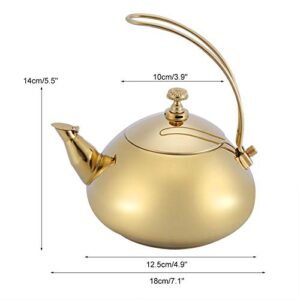 Tea Kettle for Stove Top, Stainless Steel Tea Kettle, 1.5L Teapot Induction Cooker Teakettle Fast Water Heating Boiling Pot with Cooling Handle for Home Use(gold)