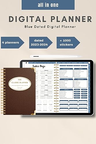 Blue Dated Digital Planner 2023-2024