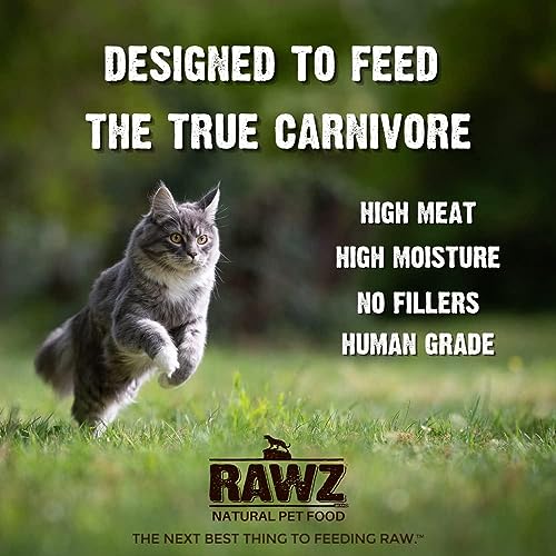 Rawz Natural Premium Canned Cat Wet Food Shredded -12 Pack Cans Variety Bundle -4 Flavors - (Tuna & Salmon, Chicken Liver, Tuna & Chicken, Chicken& Pumpkin) with Hotspot Pets Food Bowl - (5.5 oz Cans)