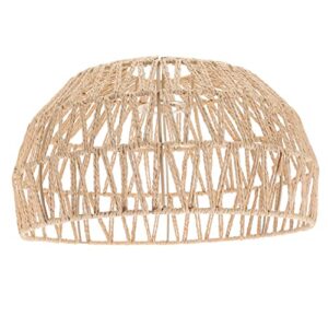 doitool imitation rattan paper rope lampshade hanging lights indoor rustic light fixtures ceiling rattan chandelier replacement lampshades rattan basket lampshade woven pendant lamp cover