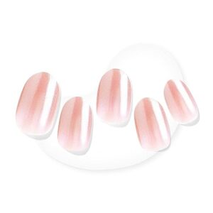 dashing diva glaze nail strips - blush glaze | works with any led nail lamp | long lasting, chip resistant, semicured gel nail strips | contains 34 salon quality nail wraps, 2 prep pad, 1 nail file
