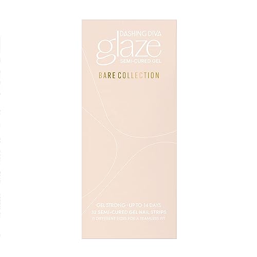 Dashing Diva Glaze Nail Strips - Blush Glaze | Works with Any LED Nail Lamp | Long Lasting, Chip Resistant, Semicured Gel Nail Strips | Contains 34 Salon Quality Nail Wraps, 2 Prep Pad, 1 Nail File