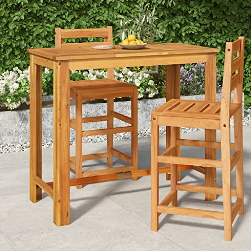 MSLAONXC Patio Bar Table,Outdoor Side Table,Coffee Table,Garden Side Table,Sofa Side Table,Entrance Table,for Yard,Garden,Living Room,Bistro,Balcony,Lawn,47.2"x23.6"x41.3" Solid Wood Acacia