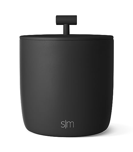 Simple Modern Vacuum Insulated Ice Bucket with Lid and Scoop | For Cocktail, Champagne, Wine, Beer, & Hosting | Stainless Steel 100oz Capacity for Large Parties | Rocks Collection | Midnight Black