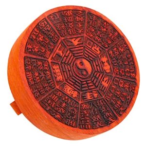 coheali seal of rebirth curse chinese decorations wooden stamps wooden decor traditional stamps scrying mirror convex mirror chinese bagua stamp wood bagua stamp decor wood chinese stamp