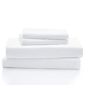 ugg 14180 iona king 100% cotton bed sheets and pillowcases 4-piece set matte sateen fabric sleep in luxury machine washable resort sheet set, king, ocean bright white