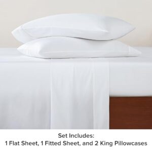 UGG 14180 Iona King 100% Cotton Bed Sheets and Pillowcases 4-Piece Set Matte Sateen Fabric Sleep in Luxury Machine Washable Resort Sheet Set, King, Ocean Bright White