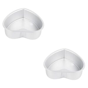 abaodam 2pcs bottom casting chiffon oven sliver shaped inches pansmini valentines bread day inch decor tins alloy molding cutter pans detachable for bakeware and with brownies