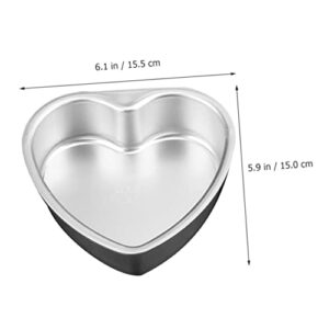 Abaodam 2pcs Bottom Casting Chiffon Oven Sliver Shaped Inches Pansmini Valentines Bread Day Inch Decor Tins Alloy Molding Cutter Pans Detachable for Bakeware and with Brownies