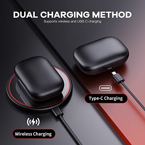 Wireless Earbuds Bluetooth 5.3 Headphones LED Digital Display 60H Playtime Ear Buds with Wireless Charging Case Wireless Headphones with Earhooks IPX7 Waterproof Sports Headphones for Workout Running