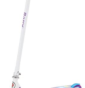 Razor Party Pop Kick Scooter for Kids Ages 6+ - 12 Multi-Color LED Lights, Urethane Wheels & A5 Lux Kick Scooter for Kids Ages 8+ - 8 Urethane Wheels, Anodized Finish Featuring Bold