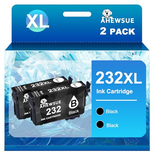 232XL Ink Cartridges Remanufactured Replacement for Epson 232 XL Black Ink Cartridges for XP-4200 XP-4205 WF-2930 WF-2950 Printer(2 Black 232XL Ink Cartridges)