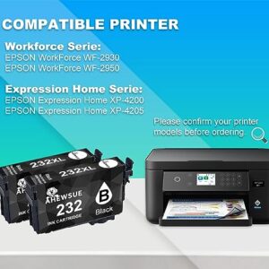 232XL Ink Cartridges Remanufactured Replacement for Epson 232 XL Black Ink Cartridges for XP-4200 XP-4205 WF-2930 WF-2950 Printer(2 Black 232XL Ink Cartridges)
