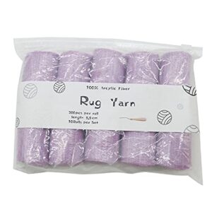 10 rolls pre-cut for hook yarn threads for making pillowcases blanket rug knitting wool yarn dark blue