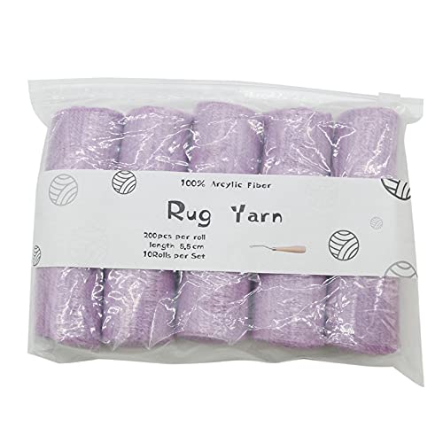 10 Rolls Pre-Cut for Hook Yarn Threads for Making Pillowcases Blanket Rug Knitting Wool Yarn Dark Blue