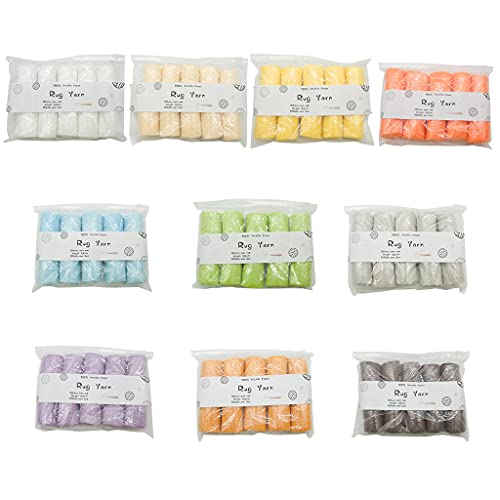 10 Rolls Pre-Cut for Hook Yarn Threads for Making Pillowcases Blanket Rug Knitting Wool Yarn Dark Blue