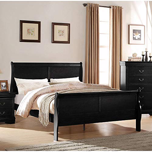 Aisurun Queen Size Platform Bed Frame with Headboard & Footboard, 500 Lbs Weight Capacity, Box Spring Needed, Black Queen Bed