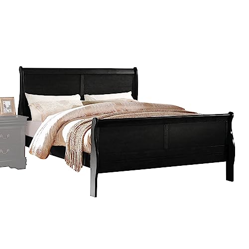 Aisurun Queen Size Platform Bed Frame with Headboard & Footboard, 500 Lbs Weight Capacity, Box Spring Needed, Black Queen Bed