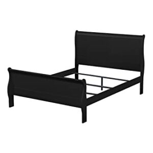 Aisurun Queen Size Platform Bed Frame with Headboard & Footboard, 500 Lbs Weight Capacity, Box Spring Needed, Black Queen Bed