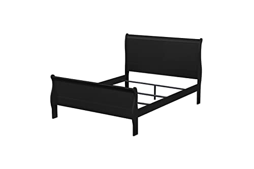 Aisurun Queen Size Platform Bed Frame with Headboard & Footboard, 500 Lbs Weight Capacity, Box Spring Needed, Black Queen Bed