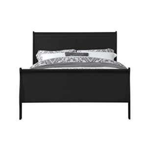 Aisurun Queen Size Platform Bed Frame with Headboard & Footboard, 500 Lbs Weight Capacity, Box Spring Needed, Black Queen Bed