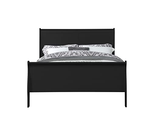 Aisurun Queen Size Platform Bed Frame with Headboard & Footboard, 500 Lbs Weight Capacity, Box Spring Needed, Black Queen Bed