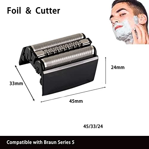 52B Blades Compatible with Braun Series 5 Electric Shaver Head&for Braun S5 Wet and Dry Replacement Head,Upgrade Foil & Cutter for Braun 52b Shaver Models 5020 5190cc 5040 5140s 5030s 5147s 5769cc Etc
