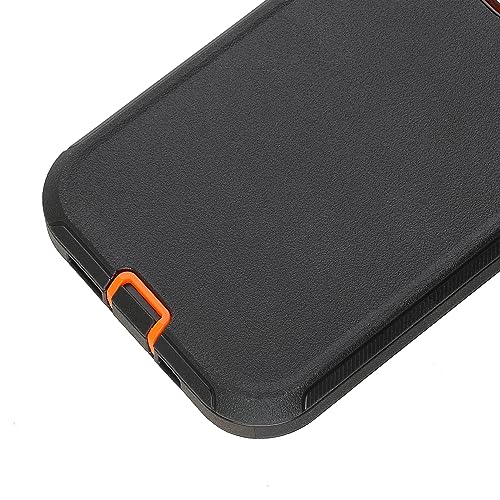 Case for iPhone 14 Pro Case with Tempered Glass Screen Protector and Camera Lens Protector 3 Layer Heavy Duty Drop Protection Rugged Shockproof Protective Tough Durable Cover 6.1" BlackOrange