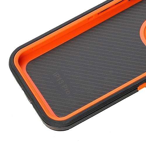 Case for iPhone 14 Pro Case with Tempered Glass Screen Protector and Camera Lens Protector 3 Layer Heavy Duty Drop Protection Rugged Shockproof Protective Tough Durable Cover 6.1" BlackOrange