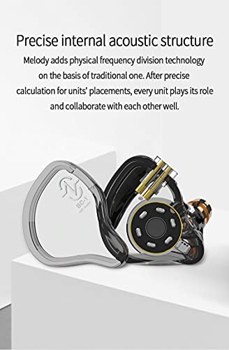 keephifi CCZ Melody in Ear Monitor USB C Wired Earphone Lightweight Earbuds 1BA+1DD HiFi IEM Dynamic Hybrid Dual Driver Headphone with Type C Plug for Musicians